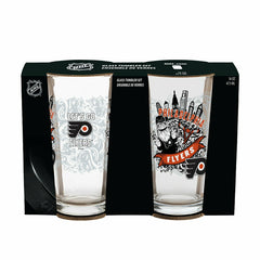 Philadelphia Flyers 16oz Glass pint, Set of 2 - NHL Home