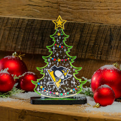 Pittsburgh Penguins Hockey Holiday Tree Desklite LED Decor - NHL Home