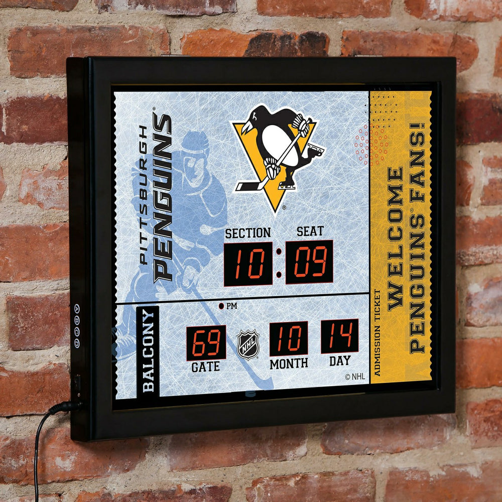 Scoreboard Wall Clock, Pittsburgh Penguins - NHL Home