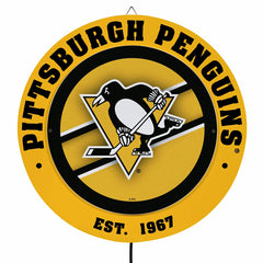 Pittsburgh Penguins, Metal Lite, Round - NHL
