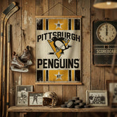 Pittsburgh Penguins, Canvas Wall Tapestry, Medium, 36x24 - NHL Home