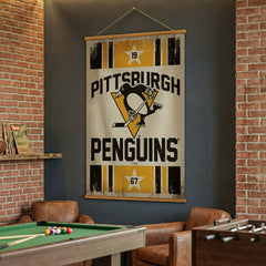 Pittsburgh Penguins, Canvas Wall Tapestry, Large, 54x36 - NHL Home