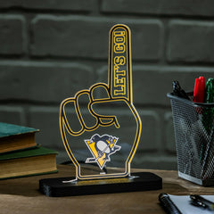 Pittsburgh Penguins Hockey Foam Finger Desklite LED Decor - NHL Home