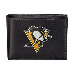 Pittsburgh Penguins Black Bi-Fold Embroidered Wallet w/ RFID Blocking - NHL Home