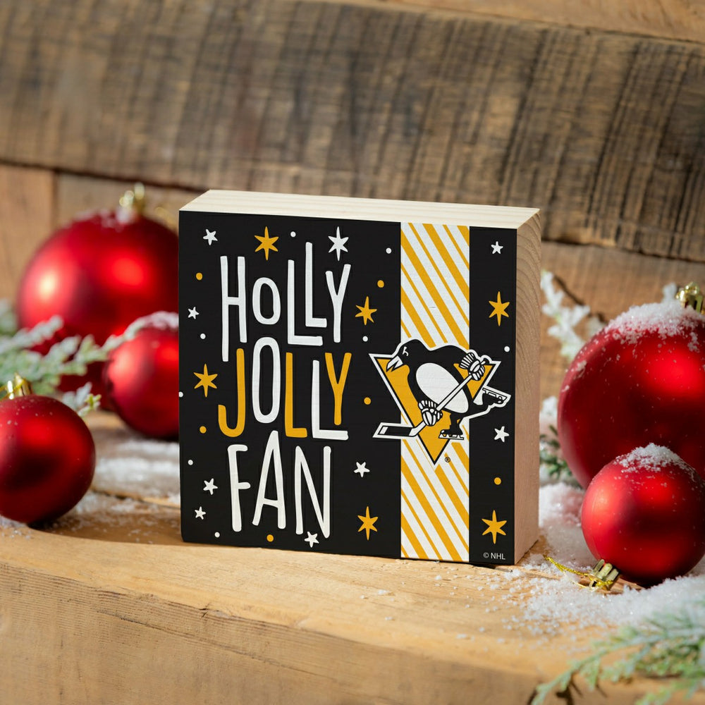Pittsburgh Penguins Block, Holiday, 6x6 - NHL Home