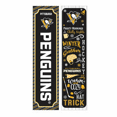 46" Double Sided Leaner, Pittsburgh Penguins, Winter Seasonal - NHL Home