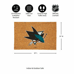 San Jose Sharks Large Full Color Coir Mat, 36"x24" - NHL