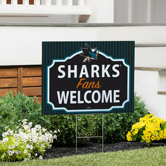 San Jose Sharks Coroplast Yard Sign, "Fans Welcome" - NHL Home