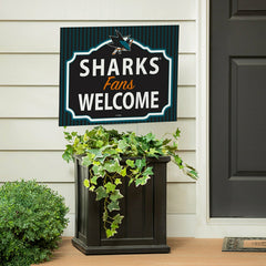 San Jose Sharks Coroplast Yard Sign, "Fans Welcome" - NHL Home