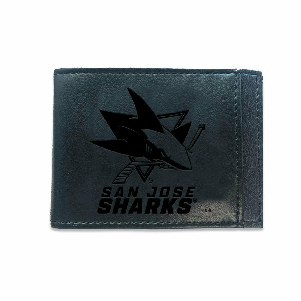 Front Pocket Wallet w/ RFID Blocking, San Jose Sharks, Black - NHL Home