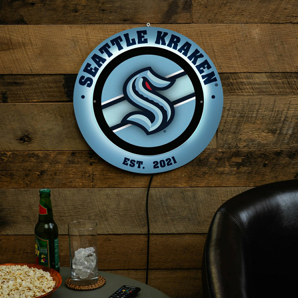 Seattle Kraken, Metal Lite, Round - NHL