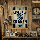 Seattle Kraken, Canvas Wall Tapestry, Medium, 36x24 - NHL Home