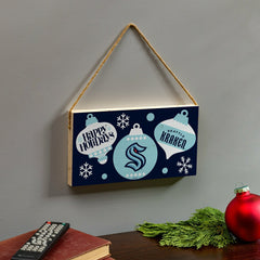 Seattle Kraken Holiday Wood Wall Sign, 6x11 - NHL Home