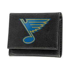 St Louis Blues Black Tri-Fold Embroidered Wallet w/ RFID Blocking - NHL Home