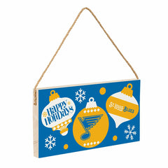 St Louis Blues Holiday Wood Wall Sign, 6x11 - NHL Home