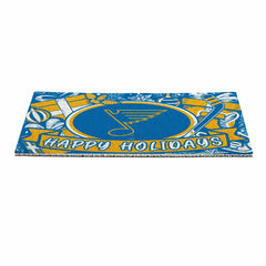 St Louis Blues Holiday PVC Mat, 28"x16" - NHL