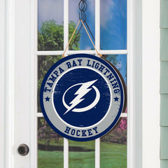 Tampa Bay Lightning Round Door Décor with Hanging Rope, 18x18 - NHL Home