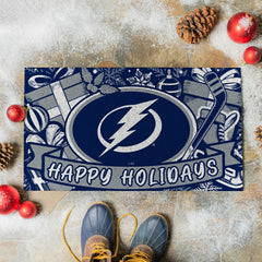 Tampa Bay Lightning Holiday PVC Mat, 28"x16" - NHL