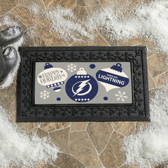 Tampa Bay Lightning Holiday Flocked Coir Sassafras Switch Mat, 22"x10" - NHL