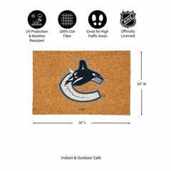 Vancouver Canucks Large Full Color Coir Mat, 36"x24" - NHL