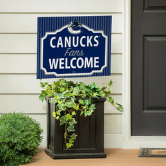 Vancouver Canucks Coroplast Yard Sign, "Fans Welcome" - NHL Home