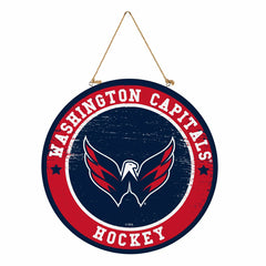 Washington Capitals Round Door Décor with Hanging Rope, 18x18 - NHL Home