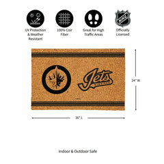 Winnipeg Jets Large One Color Coir Mat, 36"x24" - NHL