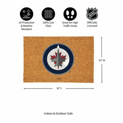 Winnipeg Jets Large Full Color Coir Mat, 36"x24" - NHL