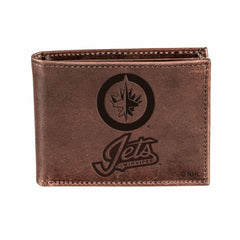 Winnipeg Jets, Bi-Fold Wallet, Brown, CH, 100% Genuine Leather - NHL Home