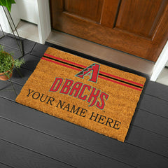 Arizona Diamondbacks Personalized Mat, Natural Coir with Color Logo, 3 - MLB