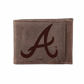 Atlanta Braves Front Pocket Wallet w/ RFID Blocking Brown - MLB Home