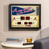 Bluetooth Scoreboard Wall Clock, Atlanta Braves - MLB Home