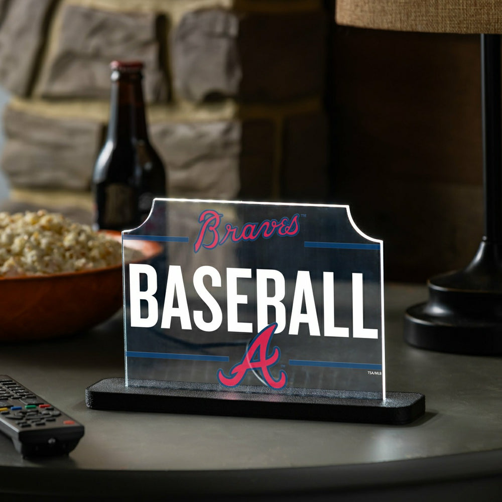 Atlanta Braves Baseball Rectangle Desklite LED Decor - MLB Home