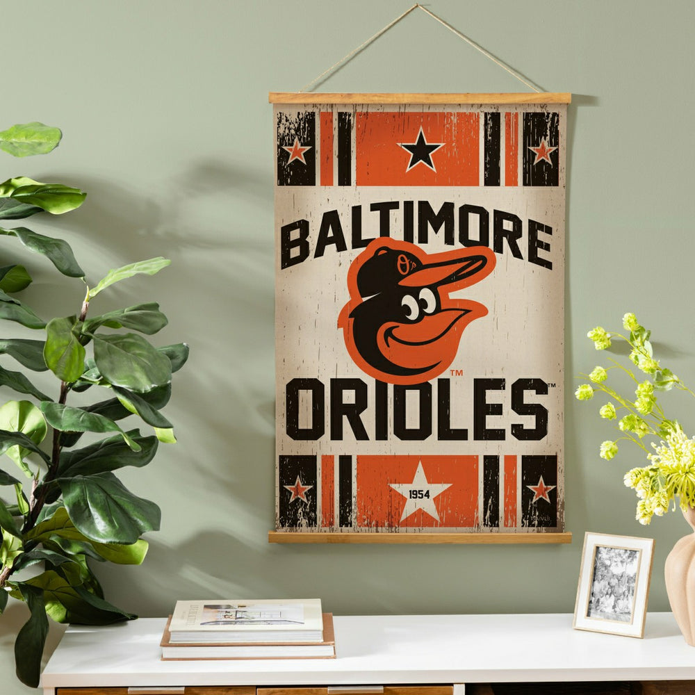 Baltimore Orioles, Canvas Wall Tapestry, Medium, 36x24 - MLB Home