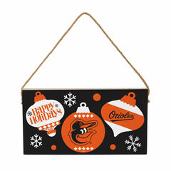 Baltimore Orioles Holiday Wood Wall Sign, 6x11 - MLB Home