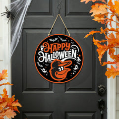 Baltimore Orioles Halloween Round Door Décor with Hanging Rope, 18x18 - MLB Home