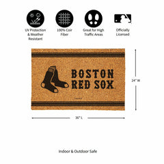 Boston Red Sox Large One Color Coir Mat, 36"x24" - MLB