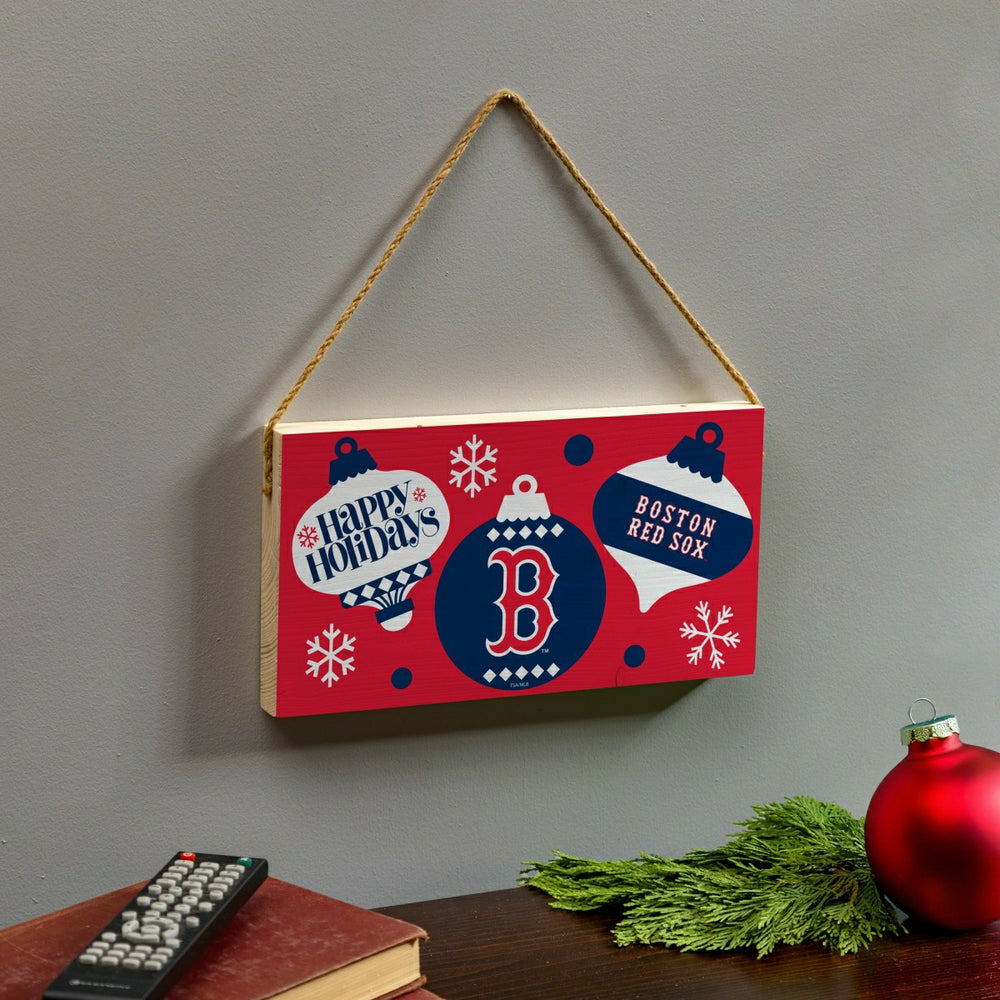 Boston Red Sox Holiday Wood Wall Sign, 6x11 - MLB Home