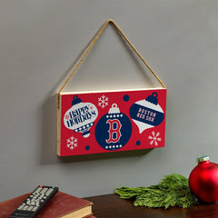 Boston Red Sox Holiday Wood Wall Sign, 6x11 - MLB Home