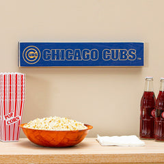 Chicago Cubs Engraved Wood Sign, 3.5" x 18" - MLB Home