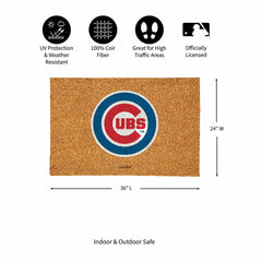 Chicago Cubs Large Full Color Coir Mat, 36"x24" - MLB