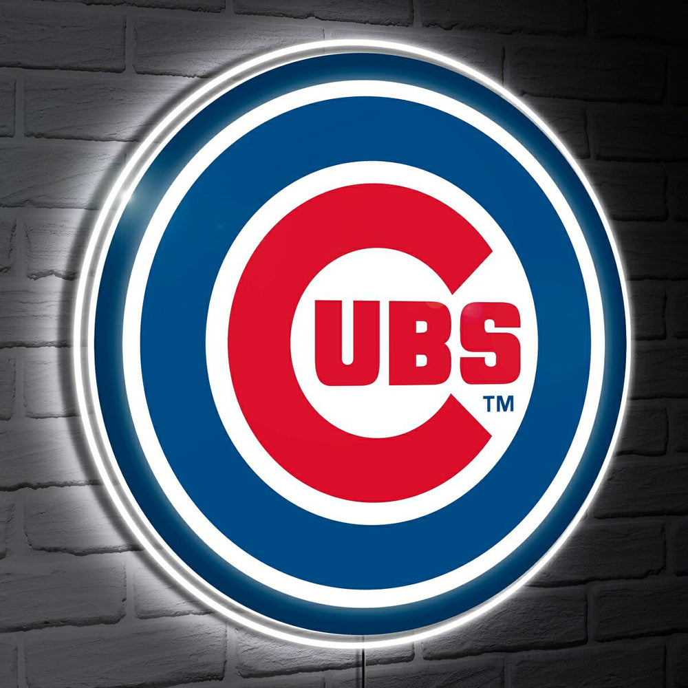 Chicago Cubs LED Wall Decor, Glazelite, Logo - MLB Home