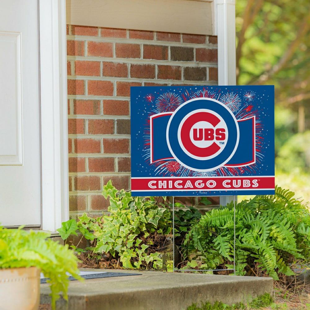 Chicago Cubs Yard Sign, Patriotic - MLB Home