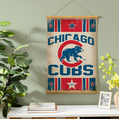 Chicago Cubs, Canvas Wall Tapestry, Medium, 36x24 - MLB Home