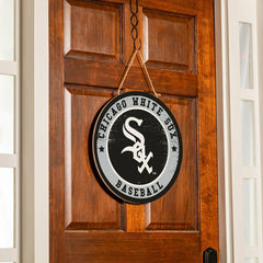 Chicago White Sox Round Door Décor with Hanging Rope, 18x18 - MLB Home