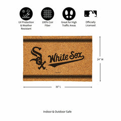 Chicago White Sox Large One Color Coir Mat, 36"x24" - MLB