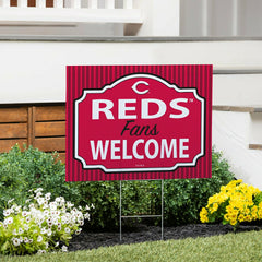 Cincinnati Reds Coroplast Yard Sign, "Fans Welcome" - MLB Home