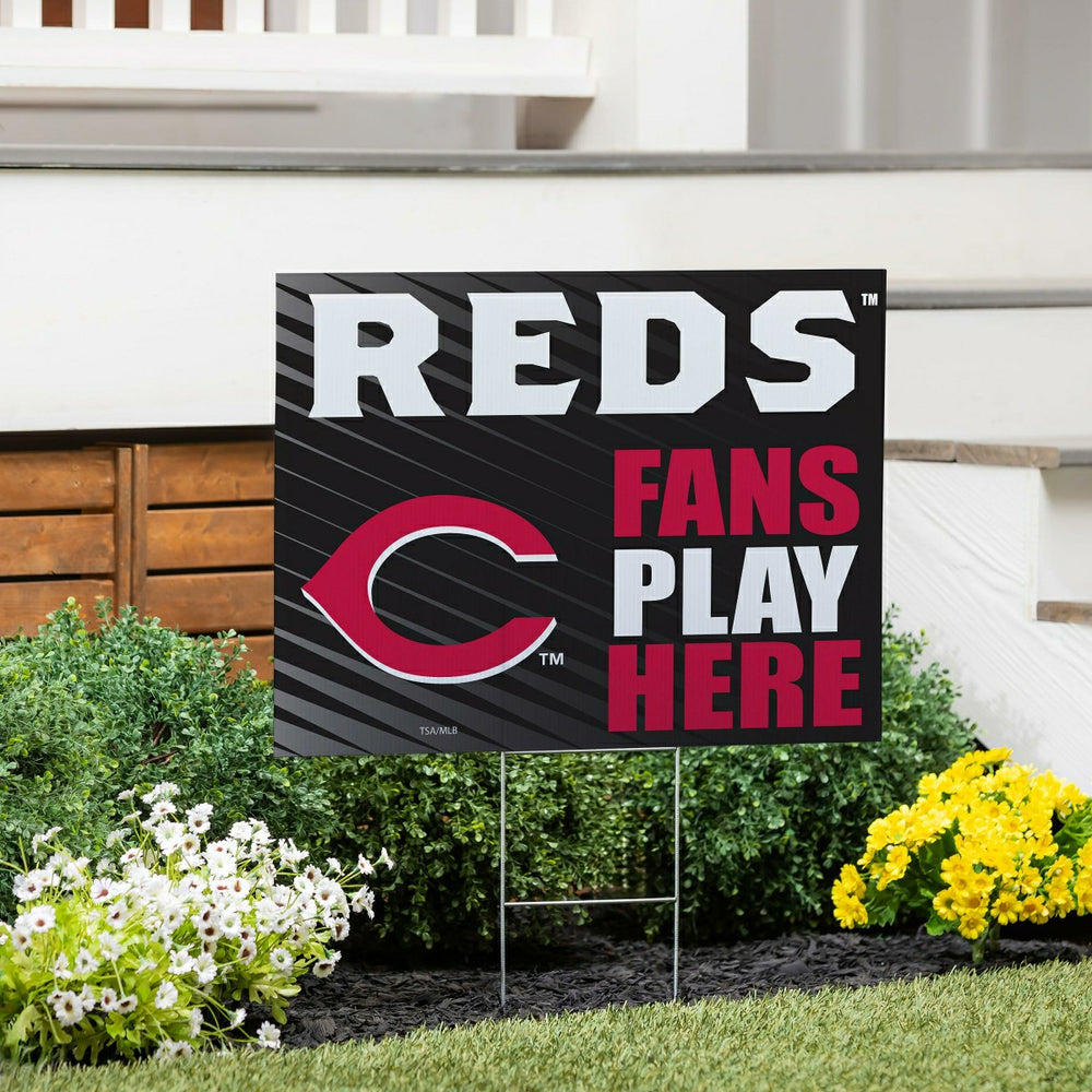 Cincinnati Reds Coroplast Yard Sign "Fans Play Here" - MLB Home