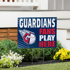 Cleveland Guardians Coroplast Yard Sign "Fans Play Here" - MLB Home