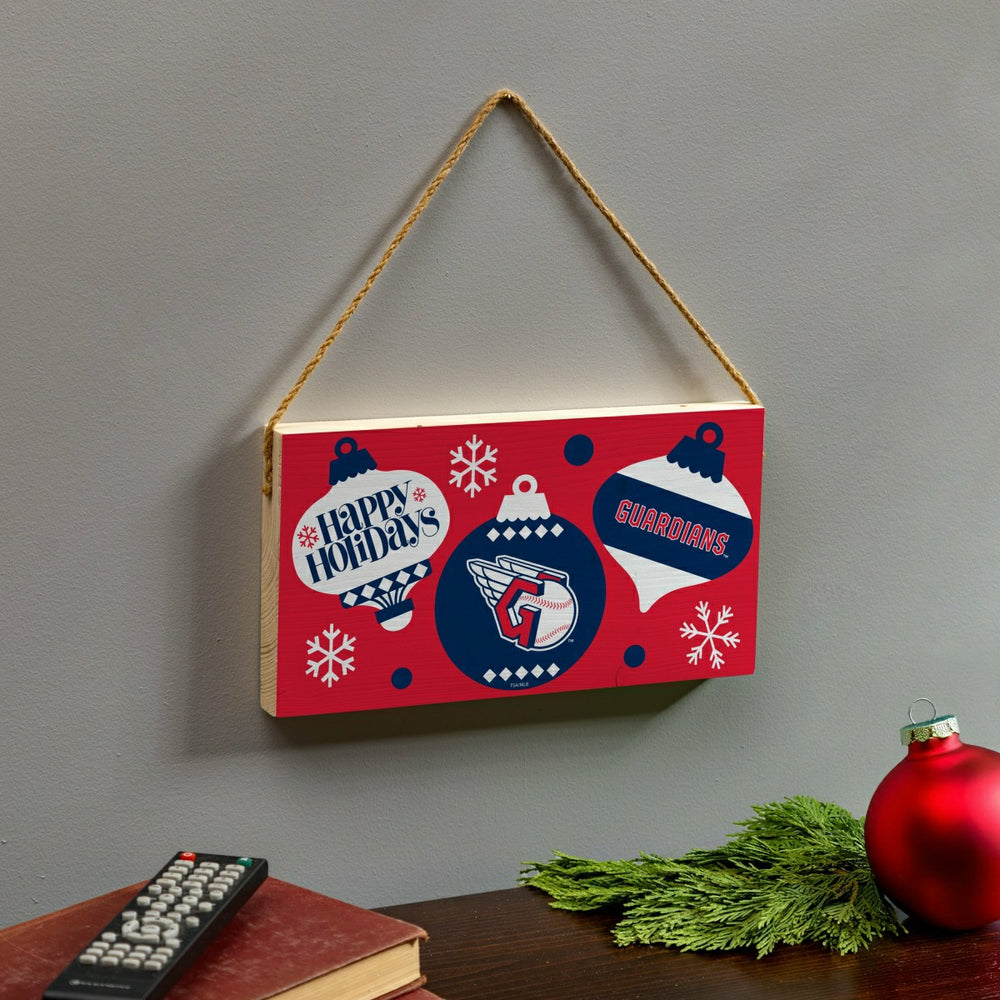 Cleveland Guardians Holiday Wood Wall Sign, 6x11 - MLB Home